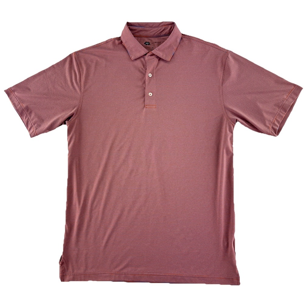 Onward Reserve Performance Striped Golf Polo Shirt Mens Medium Red Blue‎